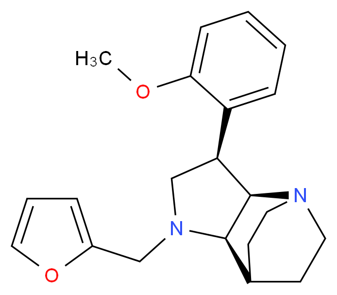 (3R*,3aR*,7aR*)-1-(2-furylmethyl)-3-(2-methoxyphenyl)octahydro-4,7-ethanopyrrolo[3,2-b]pyridine_分子结构_CAS_)