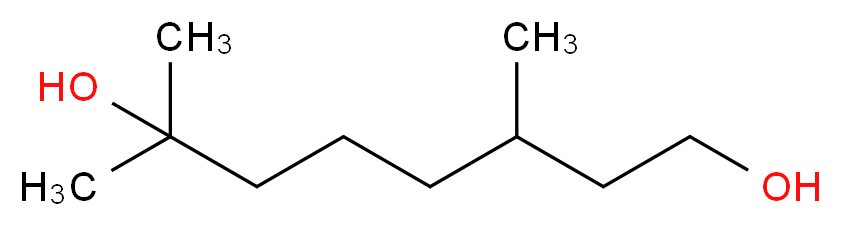 3,7-dimethyloctane-1,7-diol_分子结构_CAS_107-74-4