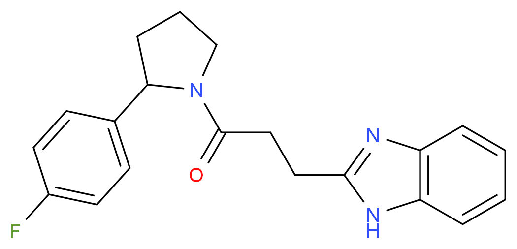 2-{3-[2-(4-fluorophenyl)-1-pyrrolidinyl]-3-oxopropyl}-1H-benzimidazole_分子结构_CAS_)