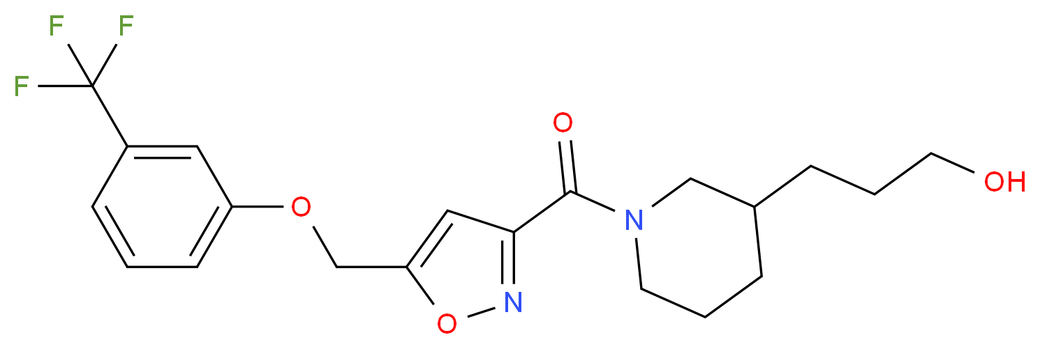 3-{1-[(5-{[3-(trifluoromethyl)phenoxy]methyl}-3-isoxazolyl)carbonyl]-3-piperidinyl}-1-propanol_分子结构_CAS_)