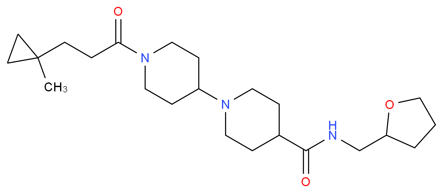 1'-[3-(1-methylcyclopropyl)propanoyl]-N-(tetrahydro-2-furanylmethyl)-1,4'-bipiperidine-4-carboxamide_分子结构_CAS_)