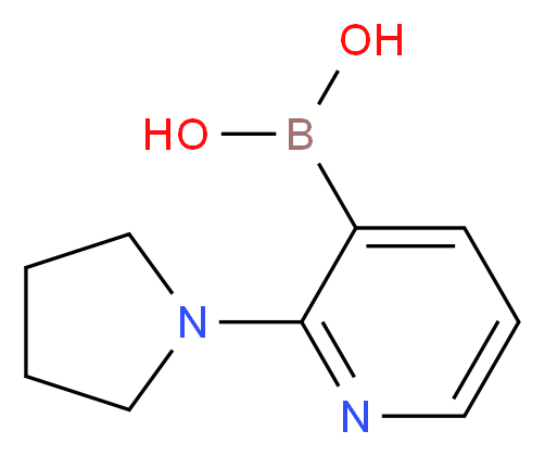 2-(吡咯烷-1-基)吡啶-3-硼酸_分子结构_CAS_1257648-75-1)