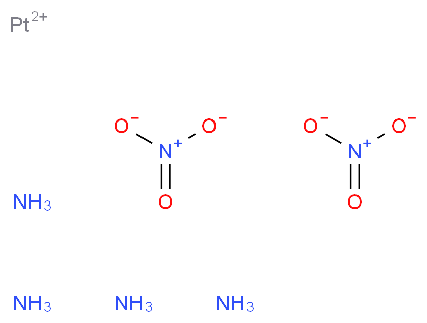 platinum(2+) ion tetraamine dinitrate_分子结构_CAS_20634-12-2