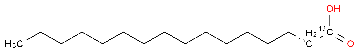 (1,2-<sup>1</sup><sup>3</sup>C<sub>2</sub>)hexadecanoic acid_分子结构_CAS_86683-25-2