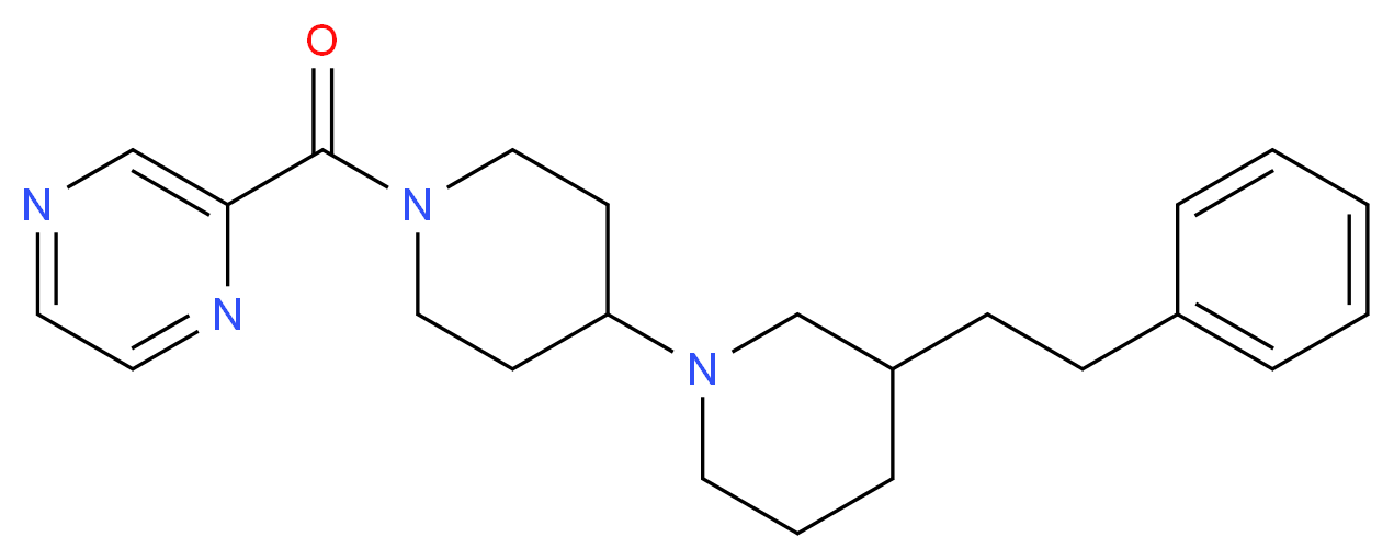 3-(2-phenylethyl)-1'-(2-pyrazinylcarbonyl)-1,4'-bipiperidine_分子结构_CAS_)
