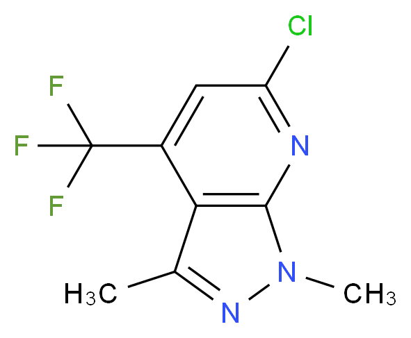 6-Chloro-1,3-dimethyl-4-(trifluoromethyl)-1H-pyrazolo[3,4-b]pyridine_分子结构_CAS_)