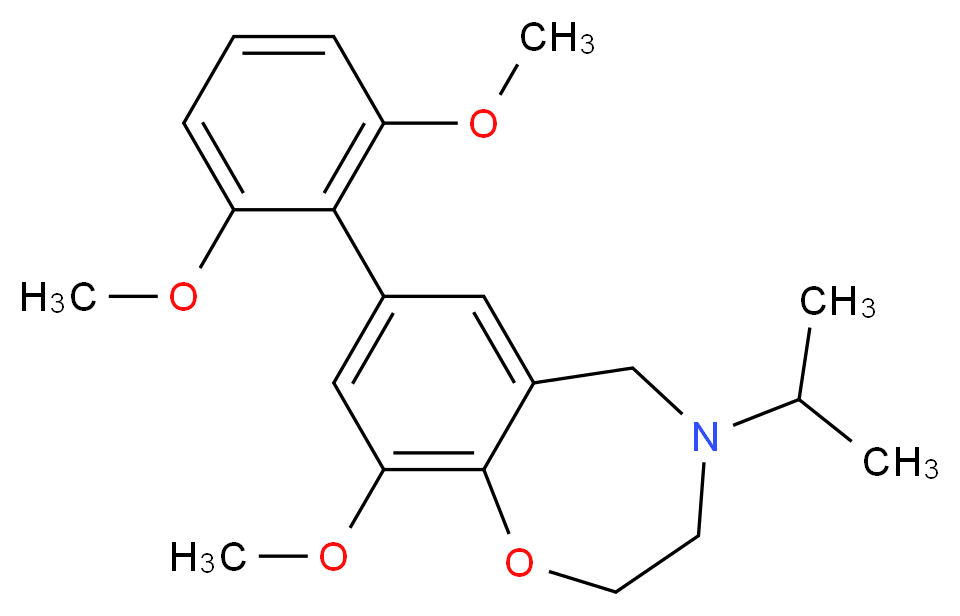 7-(2,6-dimethoxyphenyl)-4-isopropyl-9-methoxy-2,3,4,5-tetrahydro-1,4-benzoxazepine_分子结构_CAS_)
