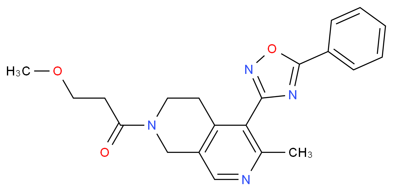 2-(3-methoxypropanoyl)-6-methyl-5-(5-phenyl-1,2,4-oxadiazol-3-yl)-1,2,3,4-tetrahydro-2,7-naphthyridine_分子结构_CAS_)