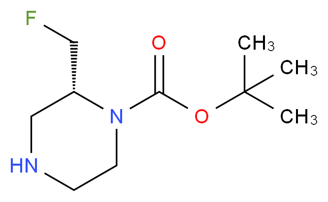 tert-butyl (2R)-2-(fluoromethyl)piperazine-1-carboxylate_分子结构_CAS_1240604-50-5