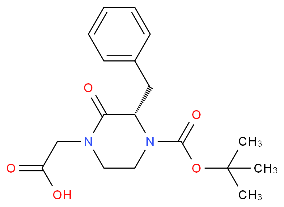 2-[(3S)-3-benzyl-4-[(tert-butoxy)carbonyl]-2-oxopiperazin-1-yl]acetic acid_分子结构_CAS_215121-89-4