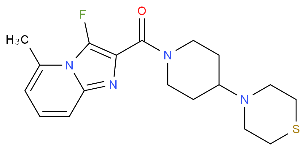 3-fluoro-5-methyl-2-[(4-thiomorpholin-4-ylpiperidin-1-yl)carbonyl]imidazo[1,2-a]pyridine_分子结构_CAS_)