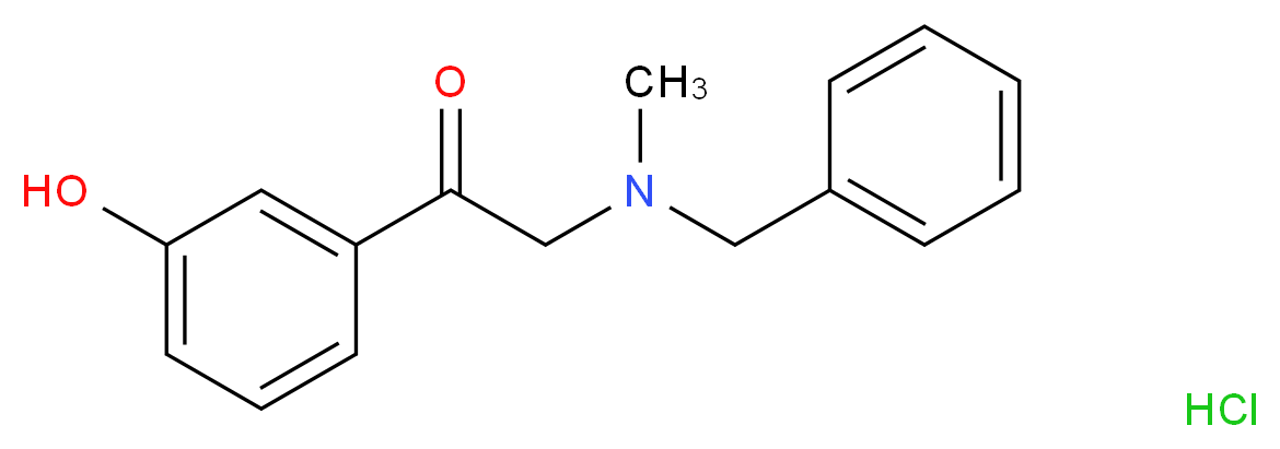 2-[benzyl(methyl)amino]-1-(3-hydroxyphenyl)ethan-1-one hydrochloride_分子结构_CAS_71786-67-9