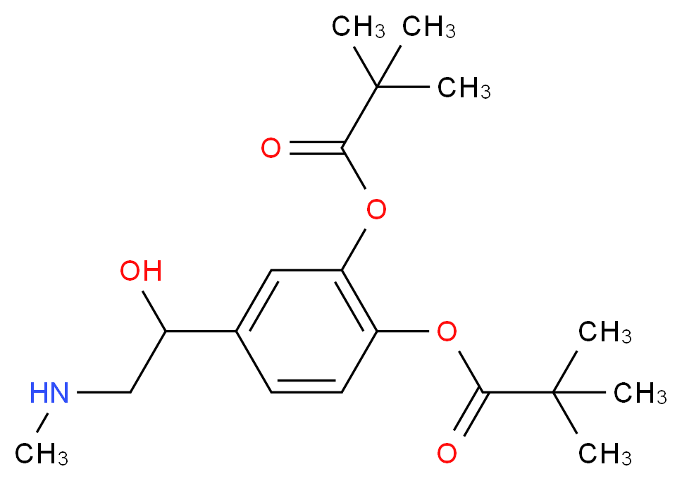 2-[(2,2-dimethylpropanoyl)oxy]-5-[1-hydroxy-2-(methylamino)ethyl]phenyl 2,2-dimethylpropanoate_分子结构_CAS_52365-63-6