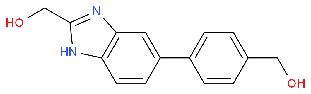 {4-[2-(hydroxymethyl)-1H-benzimidazol-5-yl]phenyl}methanol_分子结构_CAS_)