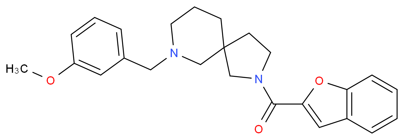 2-(1-benzofuran-2-ylcarbonyl)-7-(3-methoxybenzyl)-2,7-diazaspiro[4.5]decane_分子结构_CAS_)
