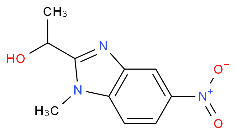1-(1-methyl-5-nitro-1H-1,3-benzodiazol-2-yl)ethan-1-ol_分子结构_CAS_)