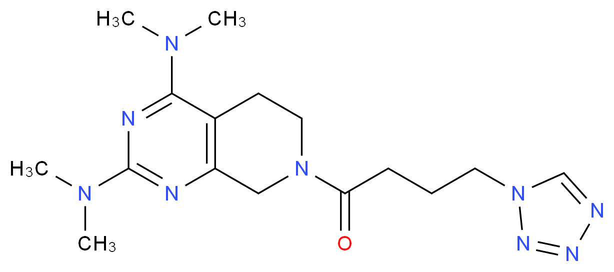N,N,N',N'-tetramethyl-7-[4-(1H-tetrazol-1-yl)butanoyl]-5,6,7,8-tetrahydropyrido[3,4-d]pyrimidine-2,4-diamine_分子结构_CAS_)