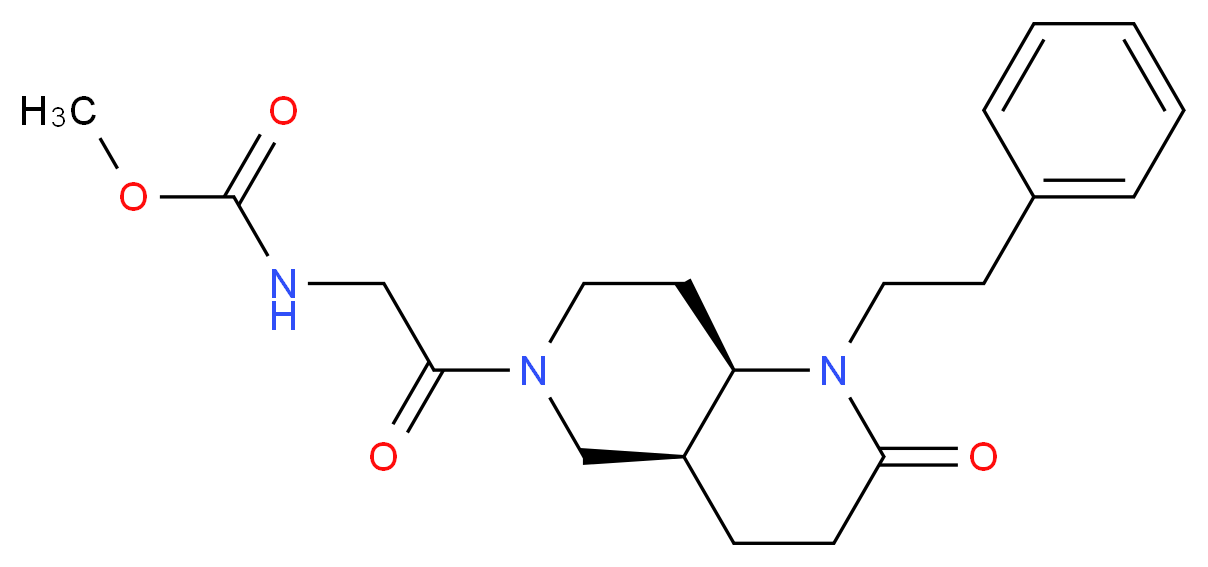 methyl {2-oxo-2-[(4aS*,8aR*)-2-oxo-1-(2-phenylethyl)octahydro-1,6-naphthyridin-6(2H)-yl]ethyl}carbamate_分子结构_CAS_)