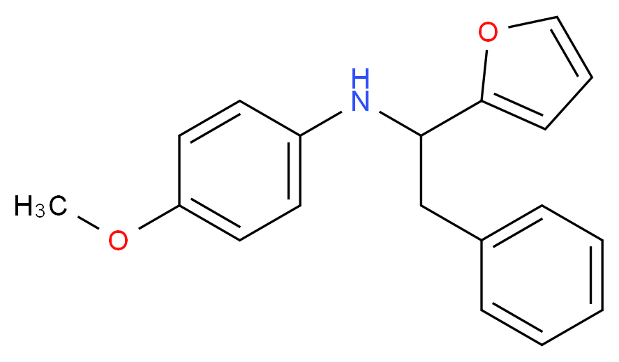 N-[1-(furan-2-yl)-2-phenylethyl]-4-methoxyaniline_分子结构_CAS_436087-20-6