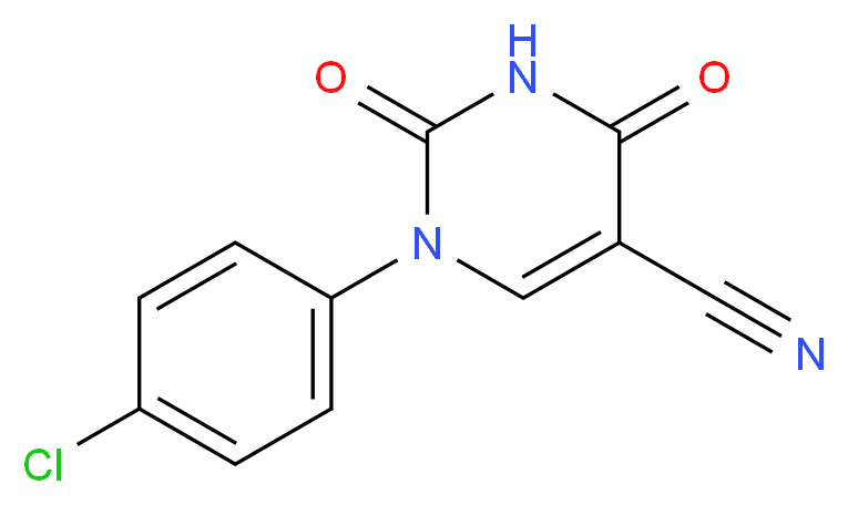 1-(4-Chlorophenyl)-2,4-dioxo-1,2,3,4-tetrahydro-5-pyrimidinecarbonitrile_分子结构_CAS_75837-75-1)