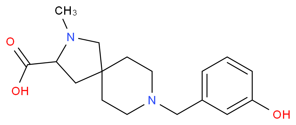 8-(3-hydroxybenzyl)-2-methyl-2,8-diazaspiro[4.5]decane-3-carboxylic acid_分子结构_CAS_)