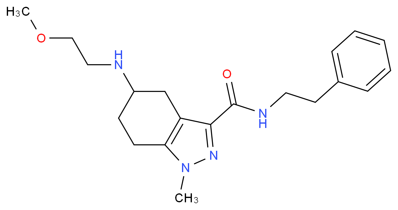 5-[(2-methoxyethyl)amino]-1-methyl-N-(2-phenylethyl)-4,5,6,7-tetrahydro-1H-indazole-3-carboxamide_分子结构_CAS_)