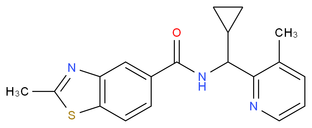 N-[cyclopropyl(3-methylpyridin-2-yl)methyl]-2-methyl-1,3-benzothiazole-5-carboxamide_分子结构_CAS_)