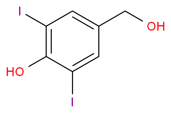 4-(hydroxymethyl)-2,6-diiodophenol_分子结构_CAS_37987-26-1