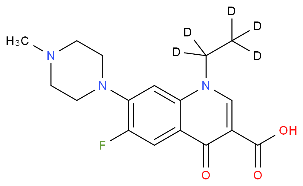 1-(<sup>2</sup>H<sub>5</sub>)ethyl-6-fluoro-7-(4-methylpiperazin-1-yl)-4-oxo-1,4-dihydroquinoline-3-carboxylic acid_分子结构_CAS_1228182-51-1