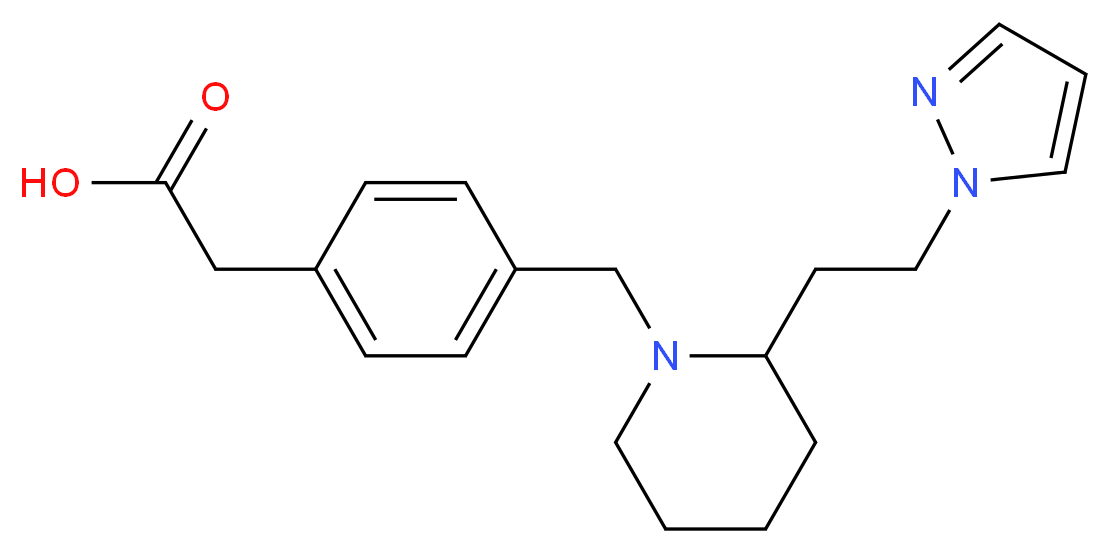 [4-({2-[2-(1H-pyrazol-1-yl)ethyl]-1-piperidinyl}methyl)phenyl]acetic acid_分子结构_CAS_)