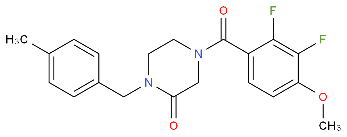 4-(2,3-difluoro-4-methoxybenzoyl)-1-(4-methylbenzyl)-2-piperazinone_分子结构_CAS_)