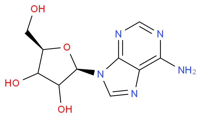 (2R,5R)-2-(6-amino-9H-purin-9-yl)-5-(hydroxymethyl)oxolane-3,4-diol_分子结构_CAS_58-61-7