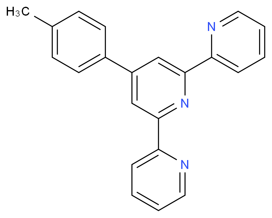 4-(4-methylphenyl)-2,6-bis(pyridin-2-yl)pyridine_分子结构_CAS_89972-77-0