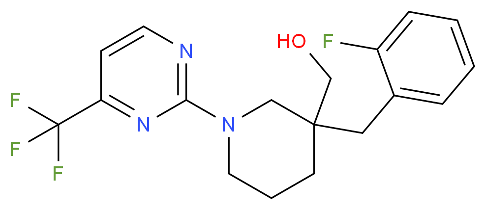 {3-(2-fluorobenzyl)-1-[4-(trifluoromethyl)pyrimidin-2-yl]piperidin-3-yl}methanol_分子结构_CAS_)