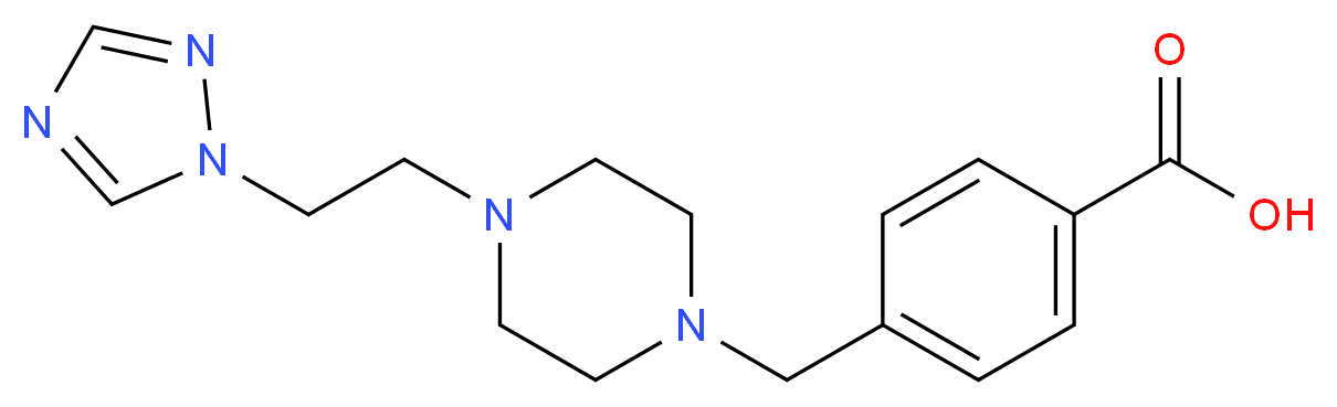 4-({4-[2-(1H-1,2,4-triazol-1-yl)ethyl]-1-piperazinyl}methyl)benzoic acid_分子结构_CAS_)