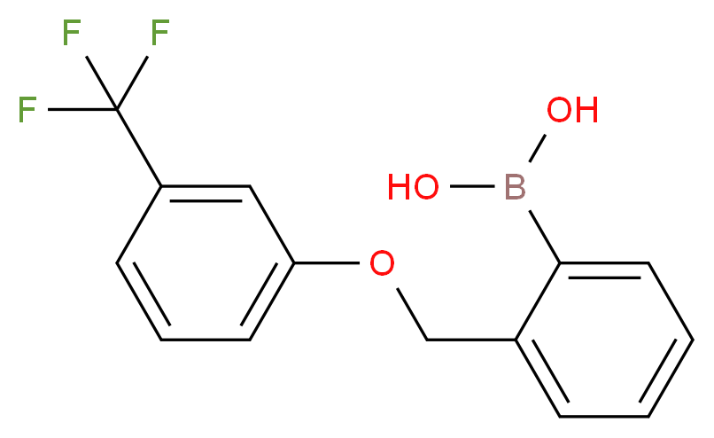 2-[(3′-(三氟甲基)苯氧基)甲基]苯硼酸_分子结构_CAS_1072951-60-0)