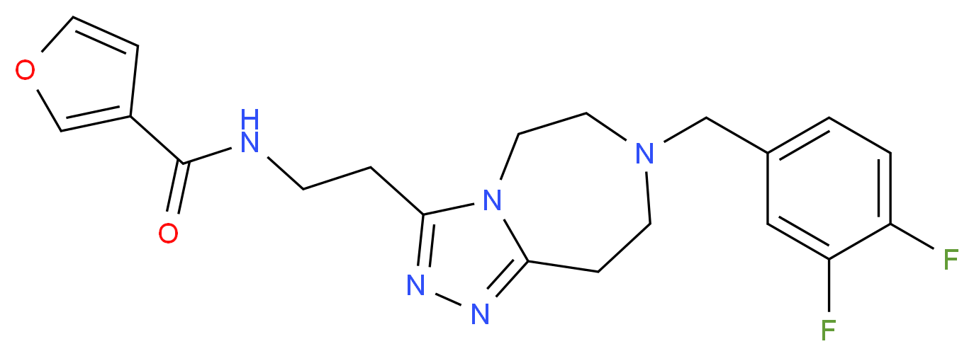 N-{2-[7-(3,4-difluorobenzyl)-6,7,8,9-tetrahydro-5H-[1,2,4]triazolo[4,3-d][1,4]diazepin-3-yl]ethyl}-3-furamide_分子结构_CAS_)