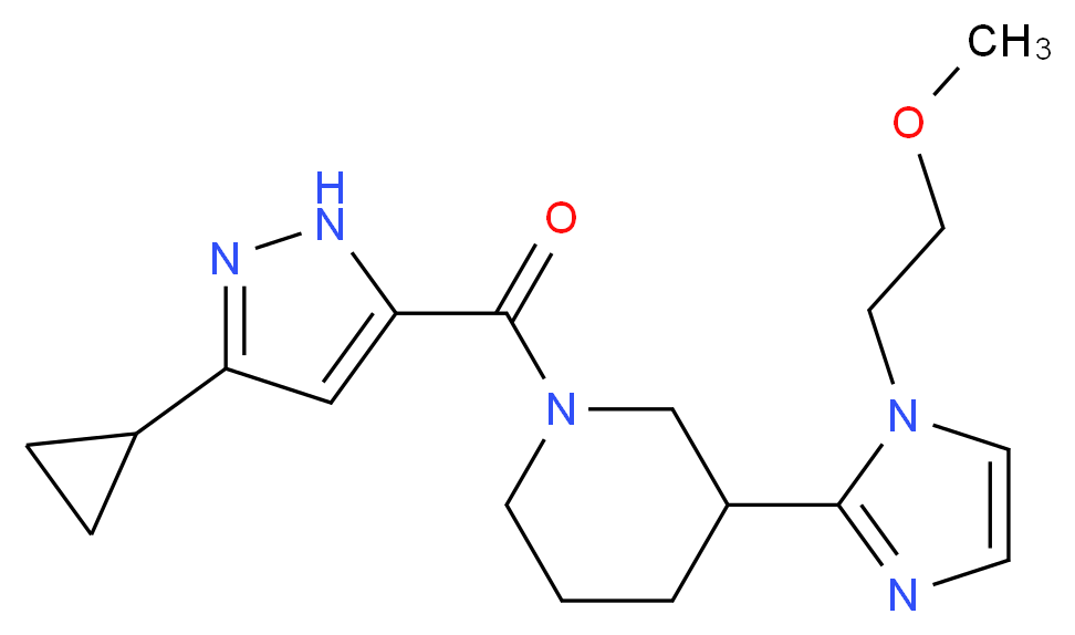 1-[(3-cyclopropyl-1H-pyrazol-5-yl)carbonyl]-3-[1-(2-methoxyethyl)-1H-imidazol-2-yl]piperidine_分子结构_CAS_)