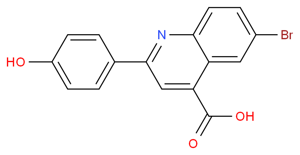 6-bromo-2-(4-hydroxyphenyl)quinoline-4-carboxylic acid_分子结构_CAS_351443-08-8