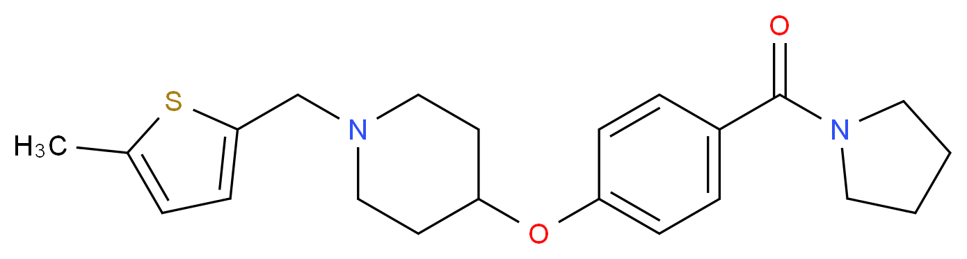 1-[(5-methyl-2-thienyl)methyl]-4-[4-(1-pyrrolidinylcarbonyl)phenoxy]piperidine_分子结构_CAS_)