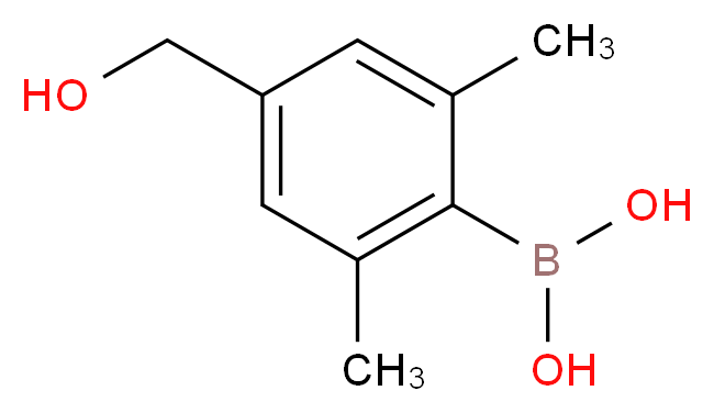 [4-(hydroxymethyl)-2,6-dimethylphenyl]boronic acid_分子结构_CAS_361543-99-9