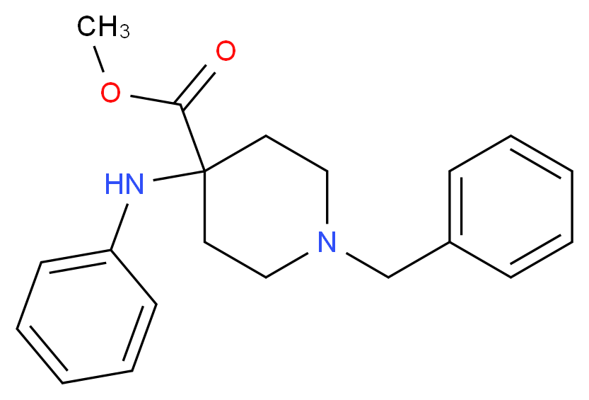 4-(Phenylamino]-1-benzyl-4-piperidinecarboxylic Acid Methyl Ester_分子结构_CAS_61085-60-7)