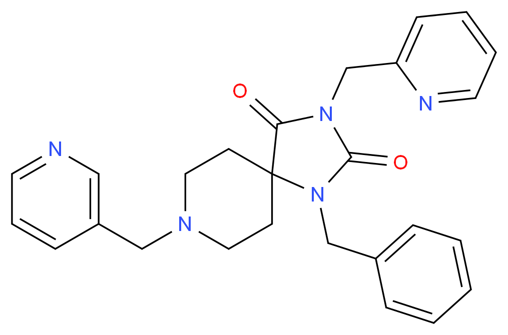 1-benzyl-3-(2-pyridinylmethyl)-8-(3-pyridinylmethyl)-1,3,8-triazaspiro[4.5]decane-2,4-dione_分子结构_CAS_)