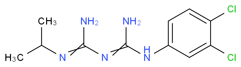 1-({amino[(3,4-dichlorophenyl)amino]methylidene}amino)-N'-(propan-2-yl)methanimidamide_分子结构_CAS_537-21-3