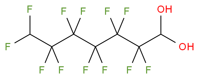 2,2,3,3,4,4,5,5,6,6,7,7-dodecafluoroheptane-1,1-diol_分子结构_CAS_812-87-3