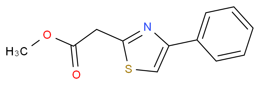 methyl 2-(4-phenyl-1,3-thiazol-2-yl)acetate_分子结构_CAS_93001-82-2