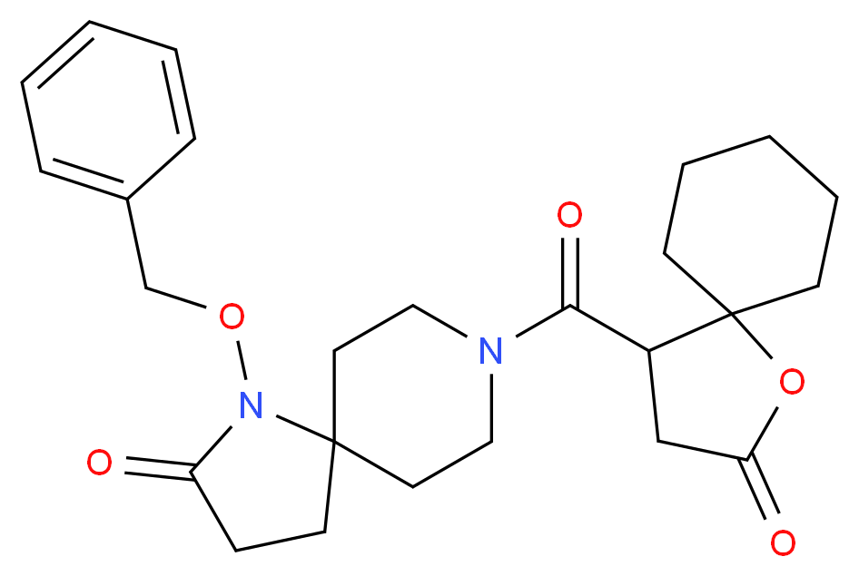1-(benzyloxy)-8-[(2-oxo-1-oxaspiro[4.5]dec-4-yl)carbonyl]-1,8-diazaspiro[4.5]decan-2-one_分子结构_CAS_)