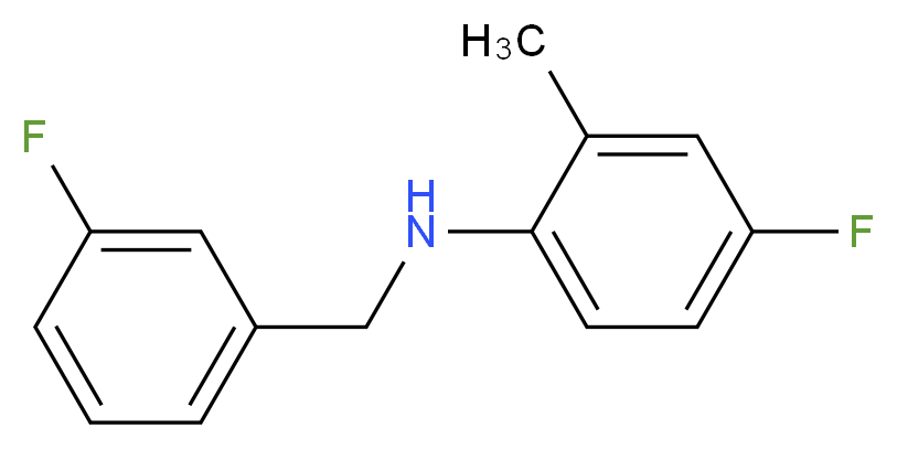 4-fluoro-N-[(3-fluorophenyl)methyl]-2-methylaniline_分子结构_CAS_1021079-97-9