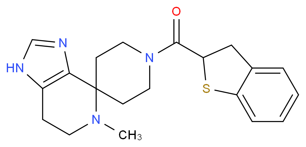 1'-(2,3-dihydro-1-benzothien-2-ylcarbonyl)-5-methyl-1,5,6,7-tetrahydrospiro[imidazo[4,5-c]pyridine-4,4'-piperidine]_分子结构_CAS_)