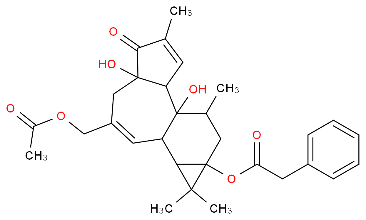 12-DEOXYPHORBOL 13-PHENYLACETATE 20-ACETATE_分子结构_CAS_54662-30-5)